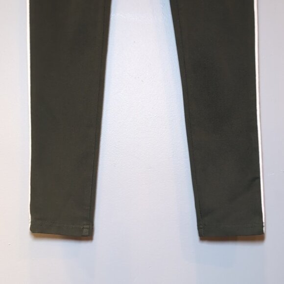 3/$20 NEW Ava Skinny Jeggings Army Olive Piped Trim High Rise Ankle Ripped Jeans - Picture 4 of 11